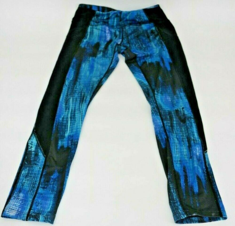 Women's Multi-Tone Blue Athletic Fitted Leggings Women's Size Small